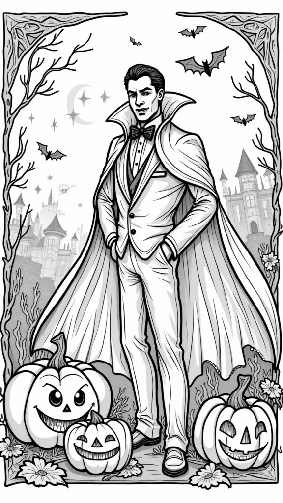 coloriages d’Halloween vampire